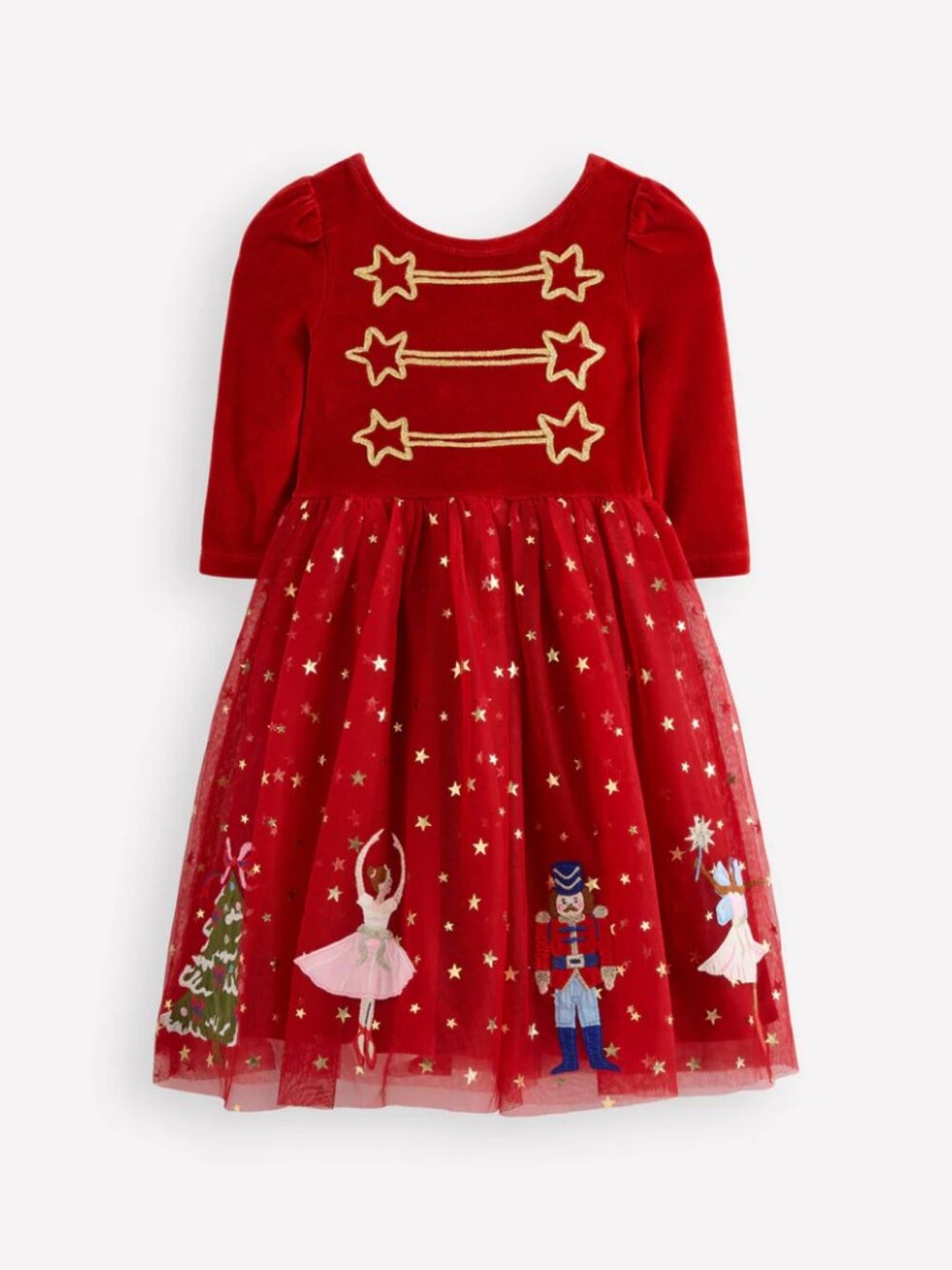 NWT Mini Boden Velour Tulle Appliqué Dress